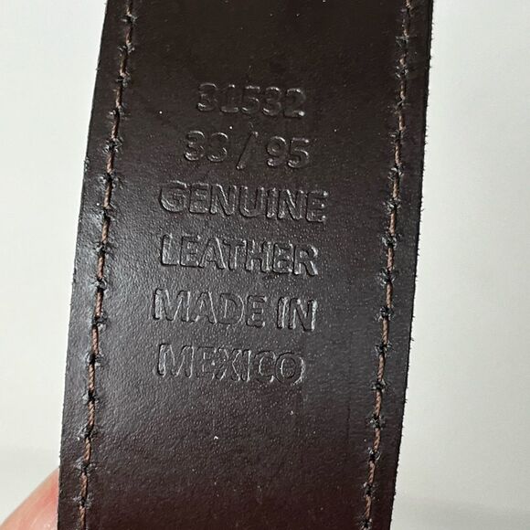 Mens Genuine Leather Belt Size 38 Made In Mexico - Picture 3 of 3